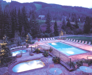 Property Exterior Pool at Dusk